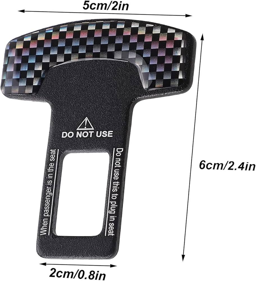 Car Seat Belt Buckle Clip – Carbon Fiber Anti-Alarm Safety Insert