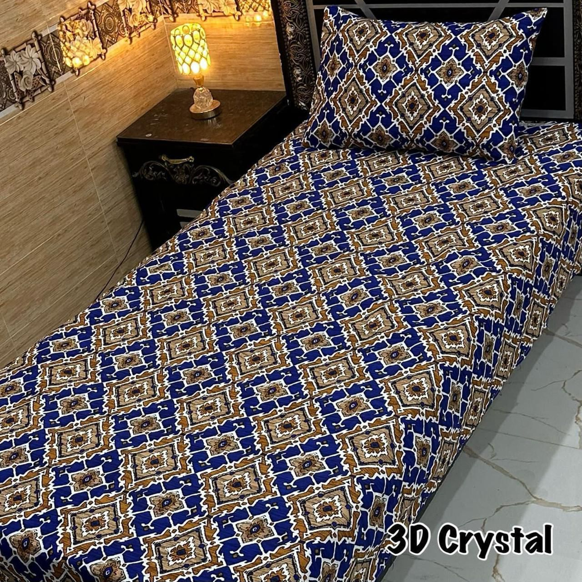 Elegant Floral and Geometric Print 4Pcs (single) Bed Sheet Set | 100% Pure Cotton Bedding by Gul Ahmed-0012-13