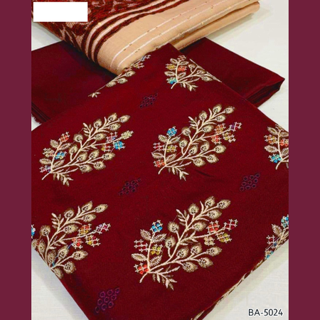 Elegant Embroidered Lawn Suit with Digital Dupatta & Trouser Patch – Premium 3PC Summer Collection by Mix Brands.
