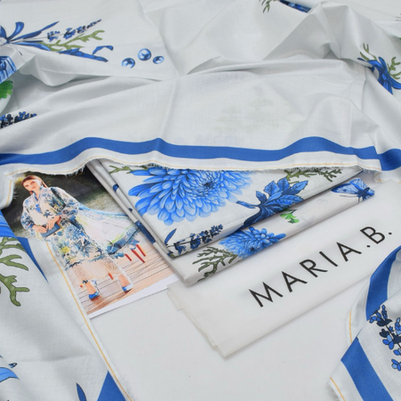 Maria.B Mprints Summer 2025 Original 3-Piece Printed Lawn Suit Airjet Quality & Digital Print