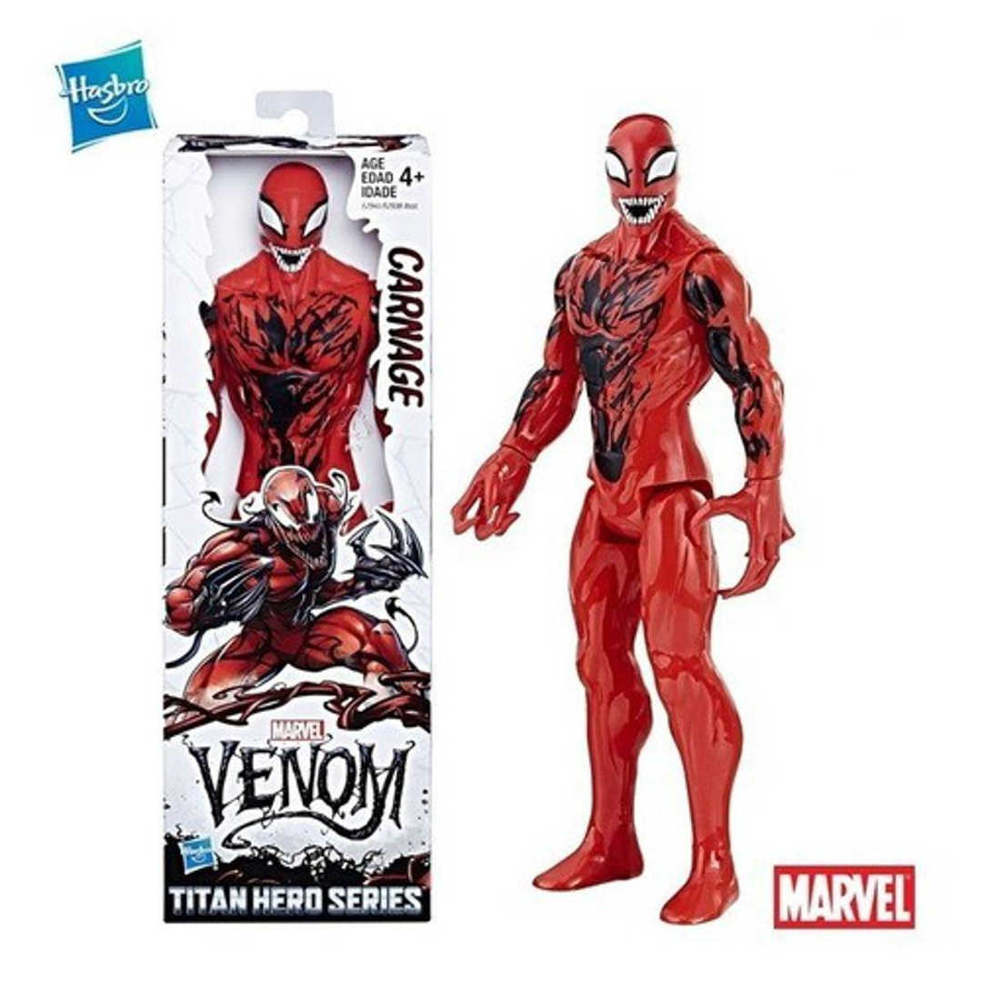 Marvel Venom Titan Hero Series Carnage 12-Inch Action Figure - Poseable Symbiote Toy for Kids Ages 4+