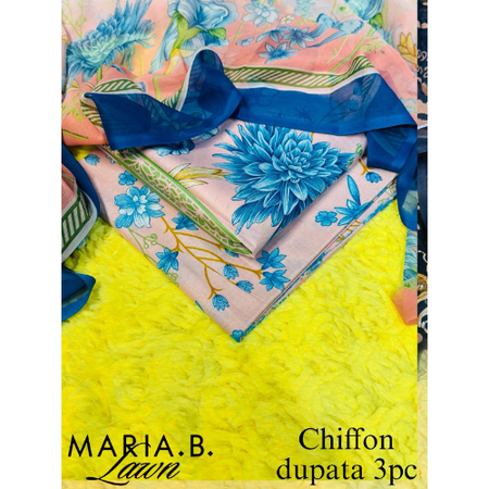Maria.B Designer Summer Suit for Eid with Flowing Chiffon Dupatta – PE001