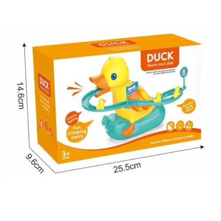 Electric Duck Climbing Stairs Toy with Music and Lights – Fun and Interactive Toy for Kids Entertainment.