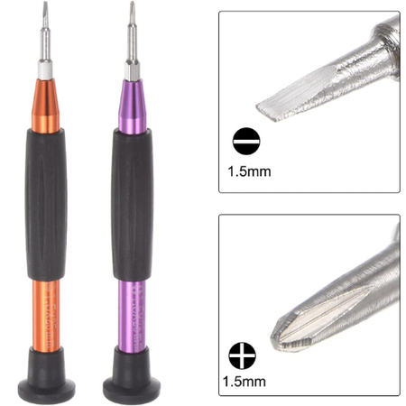 5pcs Precision Screwdriver Set Slotted Phillips -Aluminum Handle for Phone Watch Glasses Electronics Repair