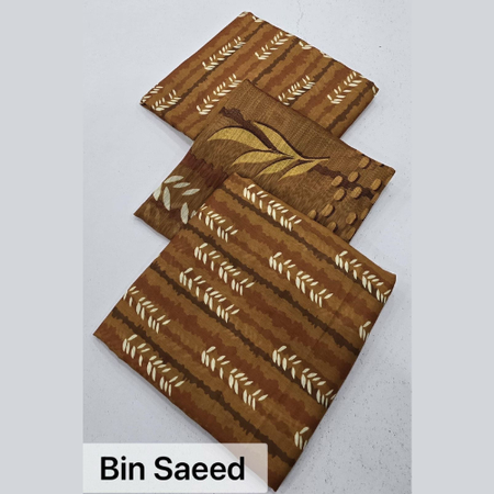 Bin Saeed Lawn 2025 | Premium Printed 3-Piece Suit with Diamond Dupatta – Elegant Summer Collection