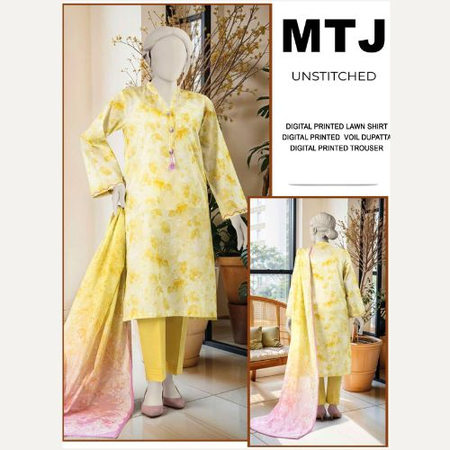 MTJ 3PC Lawn Suit – Digital Printed Shirt, Trouser & Dupatta (Vol 1)