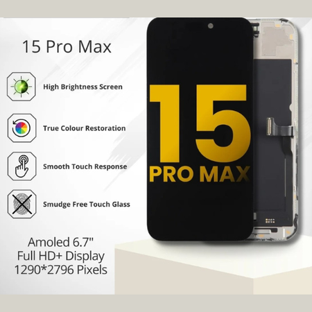 iPhone 15 Pro Max LED Panel Black – Premium Display Replacement