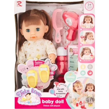 Tutu Love Baby Doll Deluxe Playset with Hair Styling Accessories