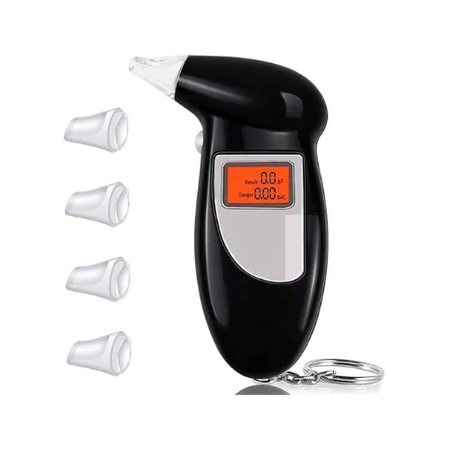 Portable Digital Alcohol Breathalyzer Tester with Blow Mouthpiece – Accurate BAC Monitor for Safe Driving