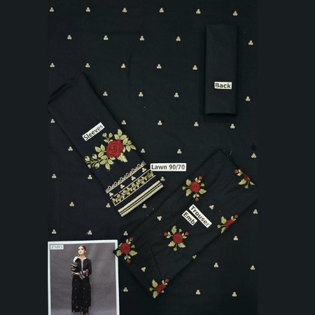 Premium 2-Piece Summer Lawn Suit – Embroidered Front & Sleeves with Stylish Trouser | Mix Brand