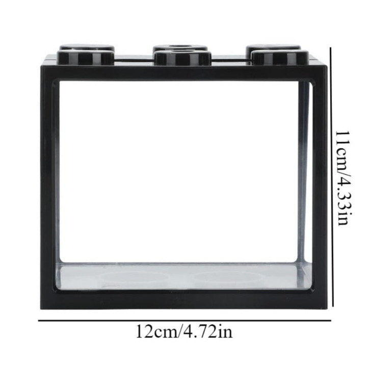 USB Desktop Mini Glass Aquarium Fish Tank –Block Fish Tank With LED Light Display 001