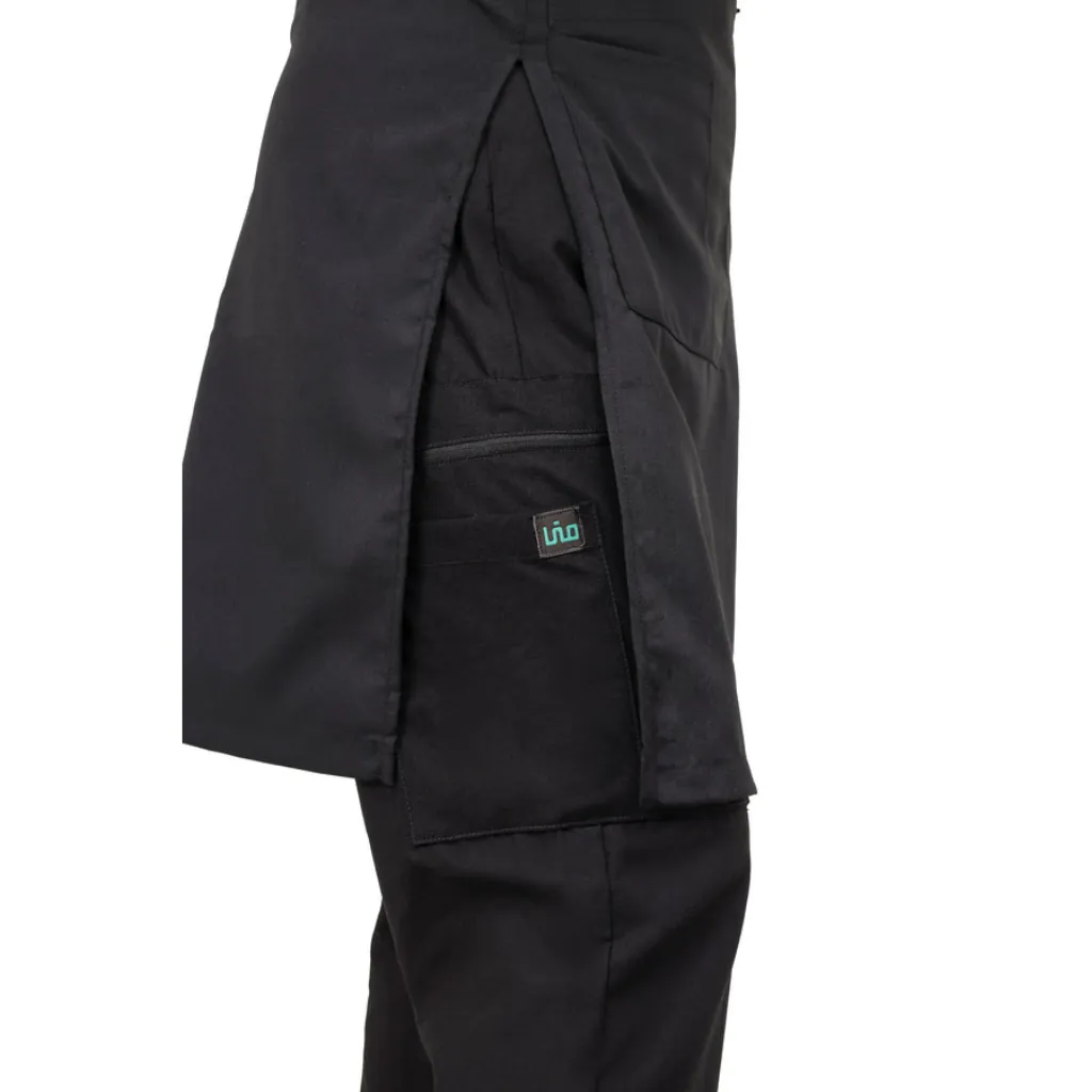Women’s Full Sleeve Scrub Suit with Front Pockets – Black
