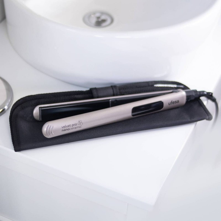 UFESA Original Hair Straightener – Professional Diamond Nano Ceramic Flat Iron for Silky, Frizz-Free & Shiny Hair