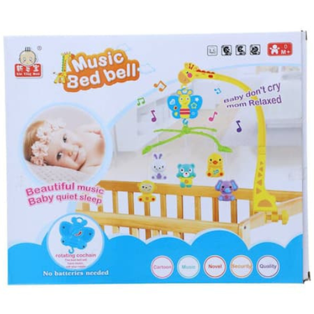 Baby Cot Hanging Toy Colorful Crib Mobile with Soft Plush Toys for Newborns Sensory Stimulation & Easy Crib Attachment