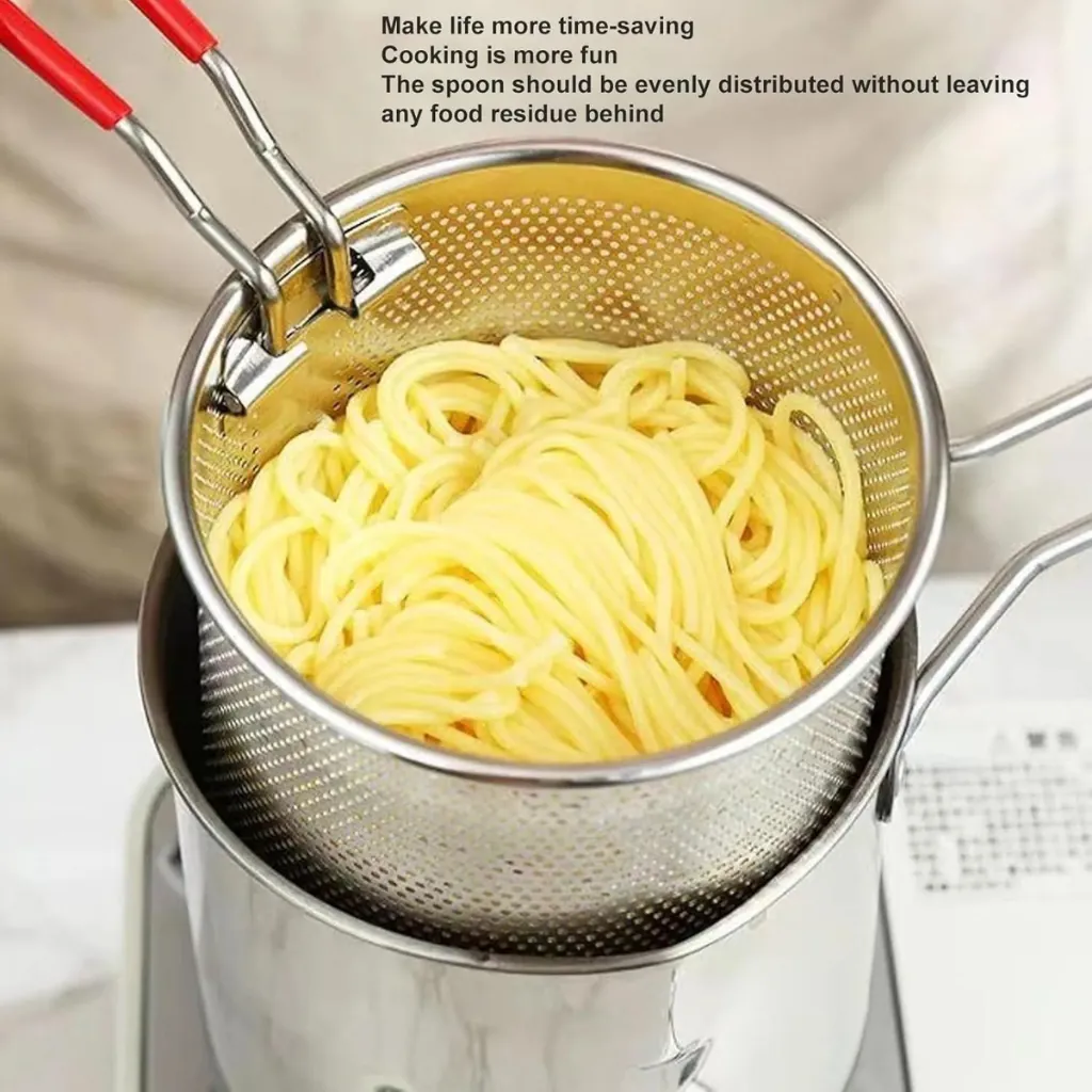 Mini Deep Frying Pot with Oil Filter Strainer – Stainless Steel, Easy to Clean