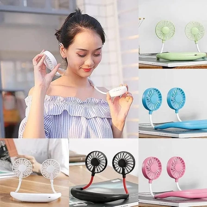 Wearable Neck Fan - Portable USB Rechargeable Hands-Free Personal Fan for Sports, Travel, Outdoor