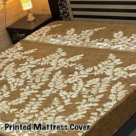 Waterproof King Size Mattress Cover – Terry Cotton, Elastic Fitted | Premium Export Quality |Brown White|