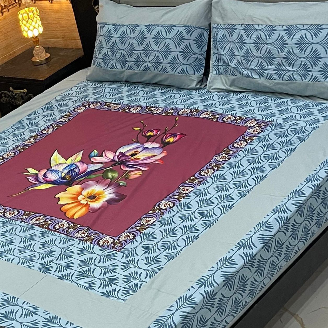 Luxurious Digital Gold Panel Bedsheet – Elegant & Unique Design 002