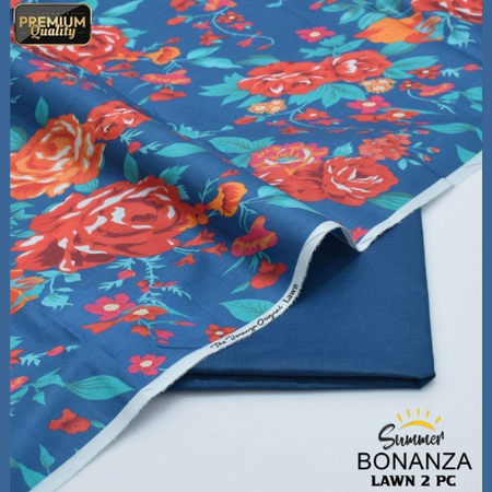 Bonanza Unstitched Lawn – Soft 2 Pc Summer Ready Suit