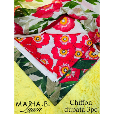 Maria.B Eid Collection 3Pc Lawn Suit with Indian Crinkle Dupatta – PE001