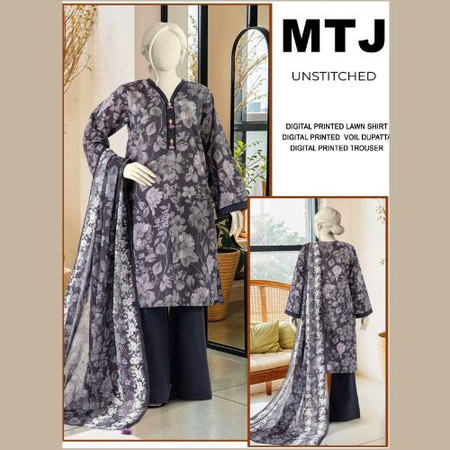 MTJ Summer 2025 – 3PC Digital Printed Lawn Suit | First Volume