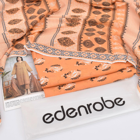 EDENROBE Original 2025 Digital Lawn 3 Piece Collection – Stunning Prints, Voil Dupatta & Matching Trouser