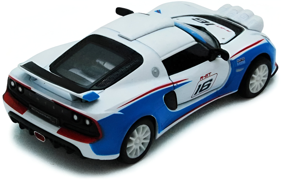 KT 2012 Lotus Exige R-GT Die-Cast Model Car 1:36 Scale Pull-Back Action Toy Car with Openable Doors