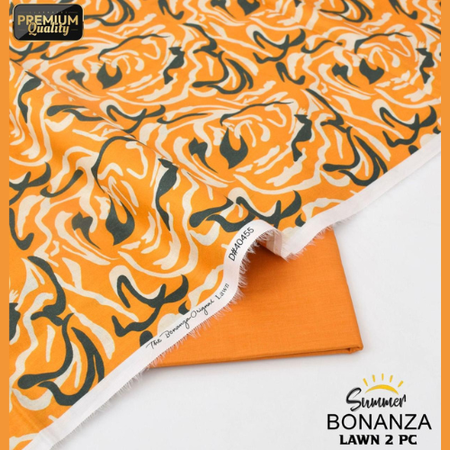 Bonanza Original Lawn Collection 2025 – 2 Piece Unstitched Suit with Digital Printed Shirt & Dyed Trouser