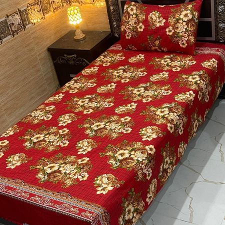 Crystal Cotton Single Pair Bed Sheets – Soft, Breathable, 60/90 Inch, Covers, Easy to Wash 4Pc