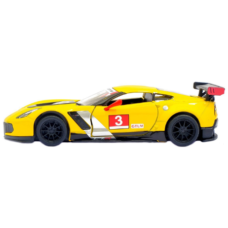 KT 2016 Corvette C7.R Die-Cast Model Car 1:36 Scale Pull-Back Action Toy with Openable Doors