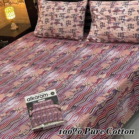 Premium 100% Pure Cotton King Size 3-Piece Bedsheet Set – Soft & Breathable with 2 Pillow Covers – DIFFRENT DESIGNS