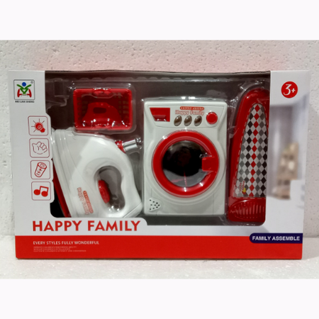 Happy Family Kids Washing Machine and Ironing Play Set with Accessories