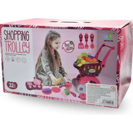 Deluxe Kids Shopping Trolley Toy Set – Pretend Play Grocery Cart with Colorful Accessories – Role Play Push Toy for Boys & Girls.