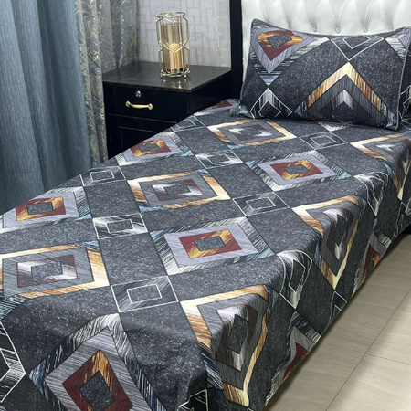 4Pc Crystal Cotton Single Bed Sheet Set – Soft & Durable Bedding Combo