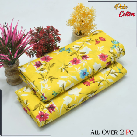 Elegant Summer Floral 2-Piece Digital Suit – Micro Polo Cotton with Stunning Prints.