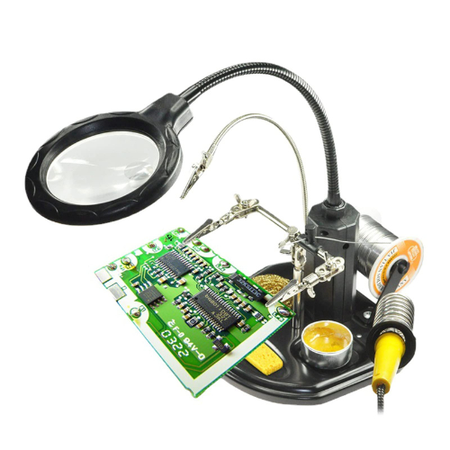 TE-802 Helping Hand Soldering Iron Stand with LED Lights, Magnifying Glass, and Auxiliary Clip