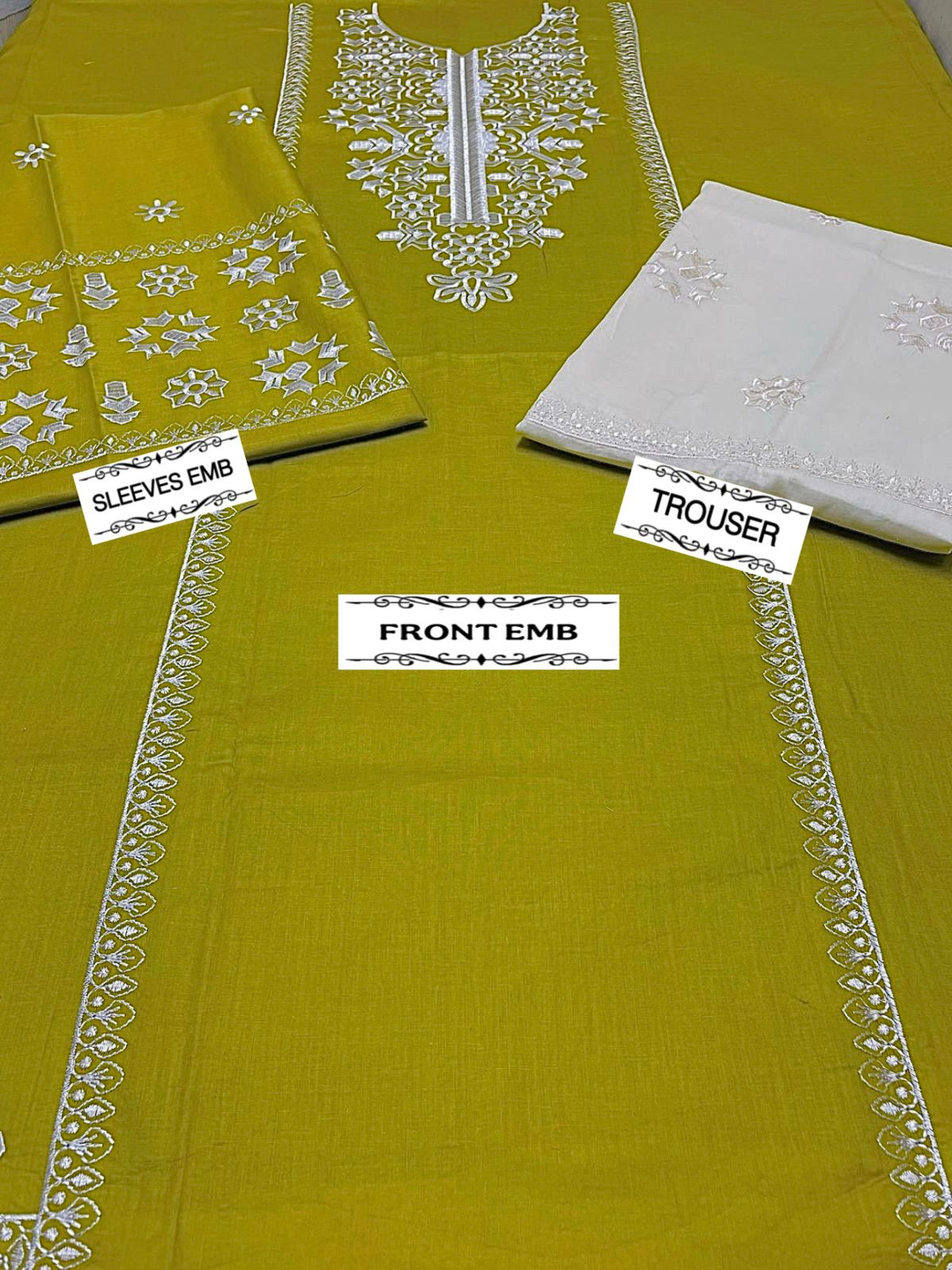 Pistachio Green Embroidered Kurta with Tulip Shalwar - Elegant Eastern Wear 2 Pcs Lawn Suit Summar Casual wear