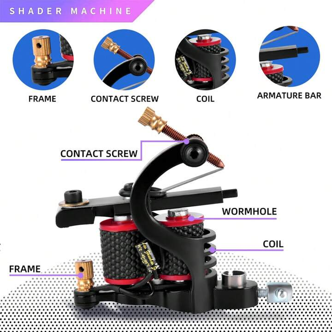 Professional Coil Tattoo Machine with Grip – Precision Liner & Shader , high-performance