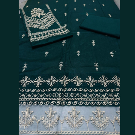 URGE 2PC Wedding Summer Collection Premium Embroidered Lawn Suit in Mehron & Green
