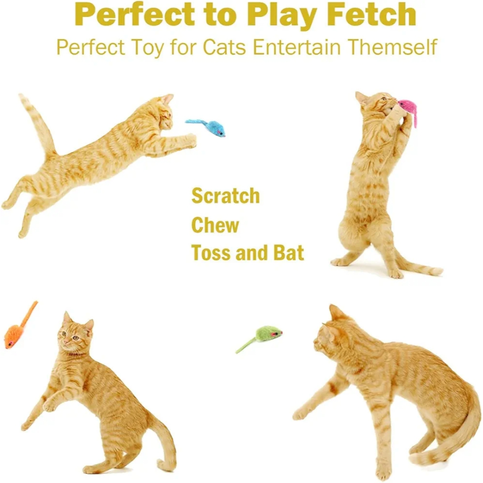 Colorful Plush Mouse Cat Toys – Interactive Play for Your Pet 1 PCS