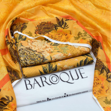 BAROQUE Lawn Collection 2025 | Digital Printed 3PC Suit | Airjet Lawn with Voile Dupatta