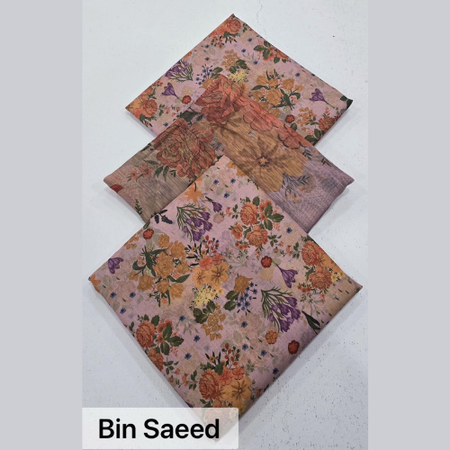 Bin Saeed Lawn 2025 | Premium Printed 3-Piece Suit with Diamond Dupatta – Elegant Summer Collection