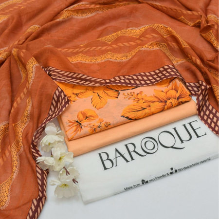 BAROQUE Summer Lawn 2025 – Volume 1 | Digital Printed 3PC Suit | Lawn 90/70 with Voile Dupatta