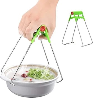 Anti-Burn Clip Foldable Gripper - Steam Elevator Hot Bowl Clamp - Insulated Board Soup Clamp with Burnproof Handle Potholder
