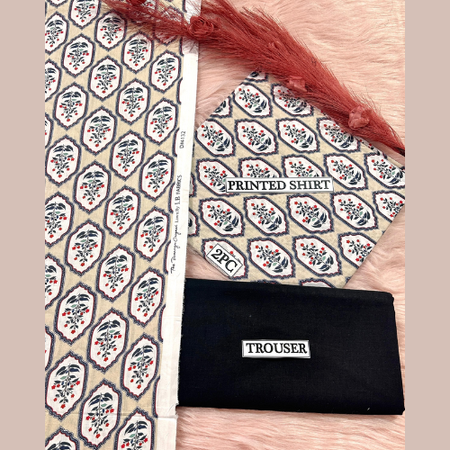 White with Gray Pattern & Dark Blue Bonanza Lawn Printed Collection Premium 2 Piece Unstitched Lawn Suit for Women Elegant Summer Fashion 2025