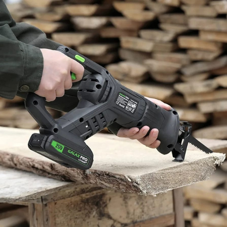GALAX PRO 20V Cordless Reciprocating Saw – Powerful Saw for Wood & Metal Cutting with Battery & Blades