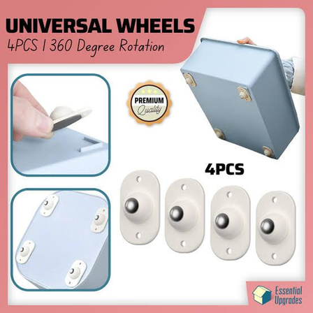 Universal Swivel Wheels (4pcs) - 360 Degree Rotation, Self-Adhesive Furniture Casters