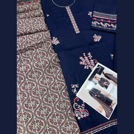 Garnet Lawn 3Piece Embroidered Suit with Digital Diamond Dupatta Most Demanding Summer Collection